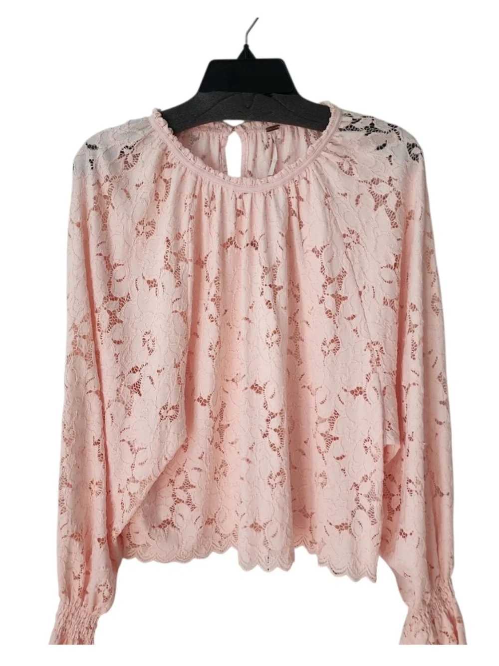 Free People Olivia Balloon Sleeve Lace Blouse